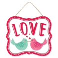 thumbnail image 1 of Valentine "Love Birds" Fancy Frame Wreath Door Sign: Red/White/Mint - 10.5 inches X 9 inches- AP7177, 1 of 1