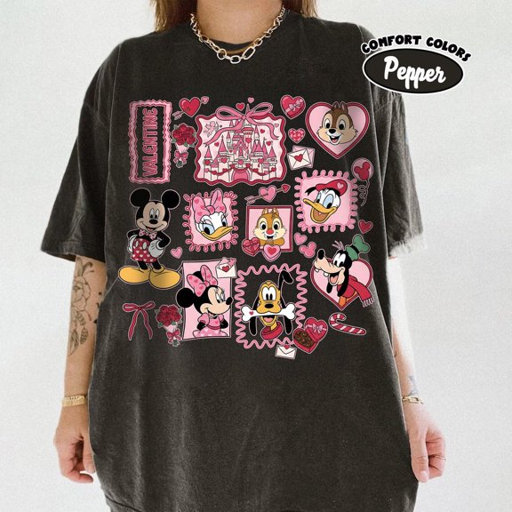 Valentine Love Characters Comfort Colors Shirt – Cute Heart & Friendship Graphic Unisex Tee