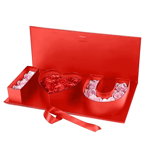 Valentine Love Gift Box, Empty I Love You Cardboard Letter Fillable Paper Boxes, Decorative Storage Boxes, DIY Valentine Present Packaging, for Chocolate Flowers