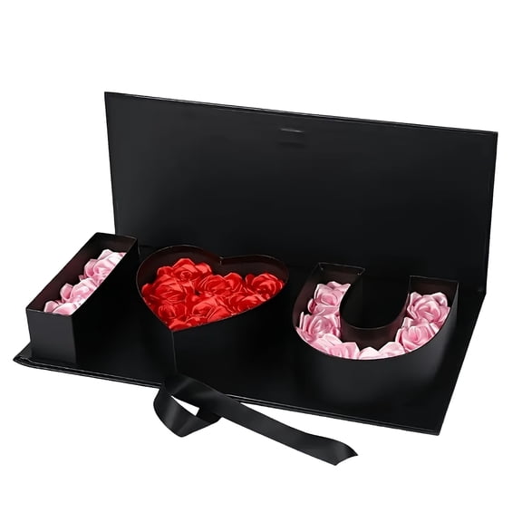 Valentine Love Gift Box, Empty I Love You Cardboard Letter Fillable Paper Boxes, Decorative Storage Boxes, DIY Valentine Present Packaging, for Chocolate Flowers