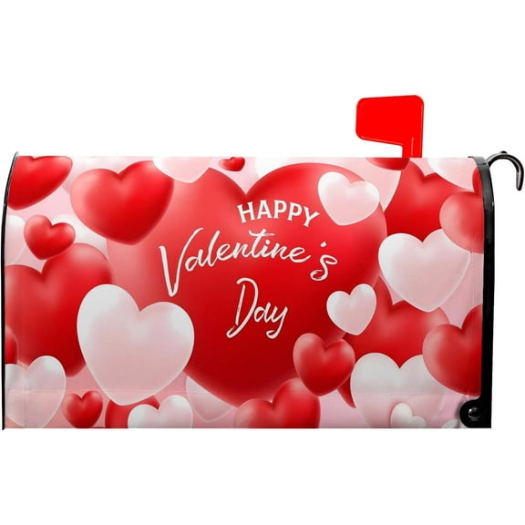 Valentine Mailbox Covers Magnetic Valentine‘s Day Mail Box Cover Valentines Heart Love Post Letter Box Wrap for Garden 21x18 in Mailbox Wraps for Yard Home Decor