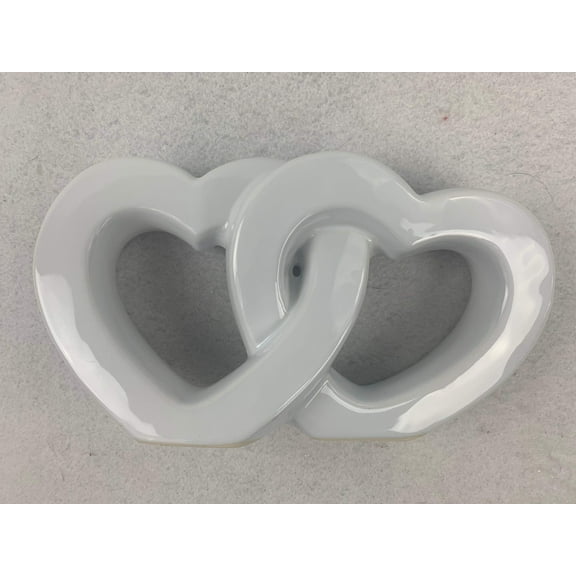 Valentine Medium Shiny Ceramic 2 Hearts in One Display