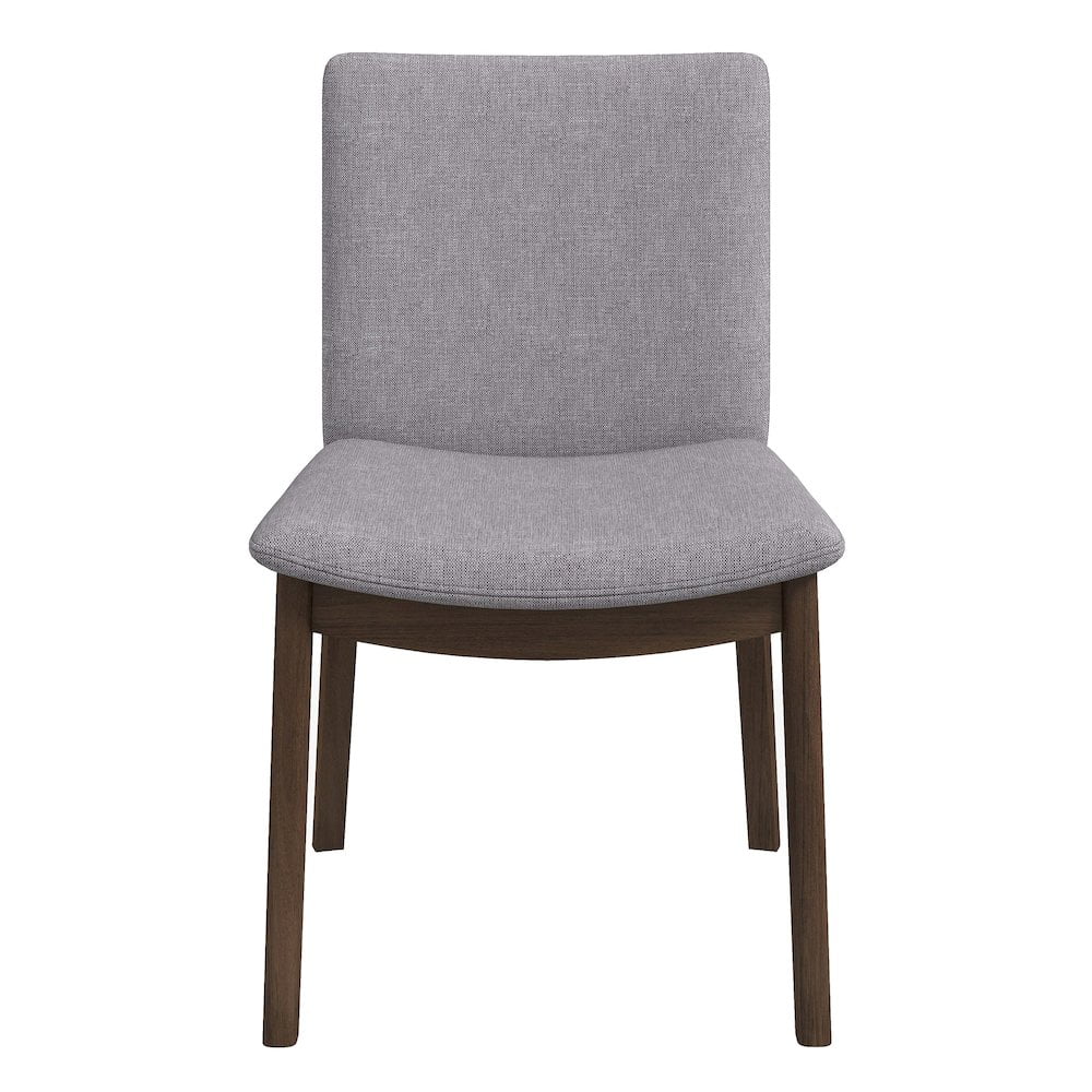 Mid-Century Modern Light Gray Linen Upholstered Side Chair