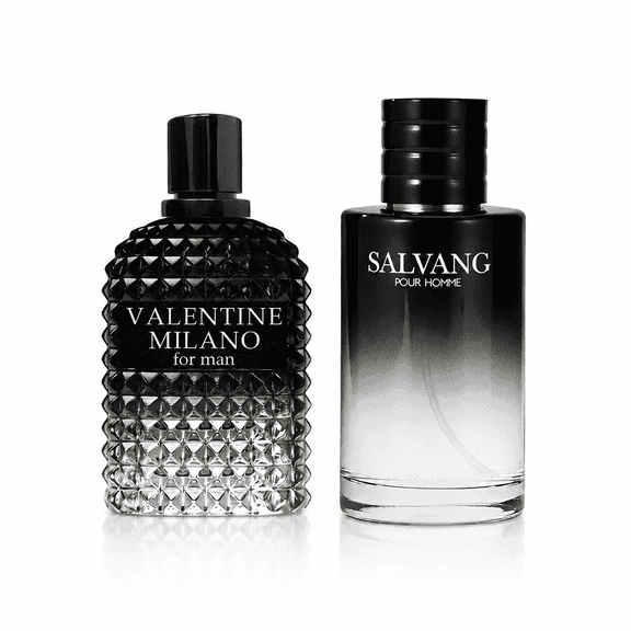 Valentine Milano Men’s Cologne &Salvang Cologne for Men,Notes of Spray Citrus, Musk, Spicy, Wood &Mandarin, Vanilla, Ideal Gentlemen’s Gift 100ml*2