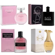 Valentine Milano Womens Perfume,Sexy Lady Perfume mujer,Paris Colonia de mujer,Black Opinion Ladies Cologne, Luxury Perfume Gift Sets 4PCS