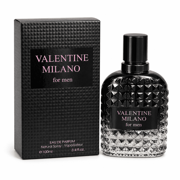 Valentine Milano for Men Eau de Parfum, 3.4 oz (100ml) Natural Spray  Woody Spicy Aromatic Mens Cologne, Long Lasting