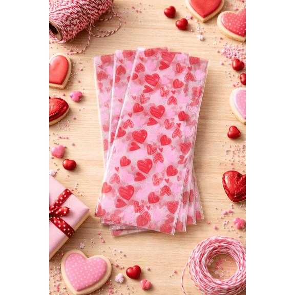 Valentine, Mother's Day, DIY Gift Treat Bags 100PCS , 10.5"x5"