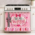 thumbnail image 1 of Valentine Oven Skirts Buffalo Plaid Pink Heart Style Farmhouse Tie Top Oven Curtain for Door Decorative Stove Cover Ribbon Ties Use for Oven Dishwashers Washing Machine, 1 of 7
