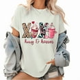 thumbnail image 1 of Valentine Pattern T Shirt Valentines Day Coffee Graphic Classic Tops Love Tee Cute Valentine's Day Shirts trendy and popular round-neck design is retro White,M, 1 of 5
