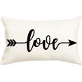 thumbnail image 1 of Valentine Pillow Covers 12X20 Love Decorative Throw Pillows Decoration Holiday Party Black Cushion Case for Home Couch Sofa A091-12, 1 of 6