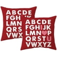 thumbnail image 1 of Valentine Pillow Covers 20 x 20 Inch ABC I Love You Valentines Day Heart Teacher Kids Throw Pillow Valentines Wedding Decorative Pillow Cases Couch Bedroom Outdoor Indoor Sofa Decor Red, 1 of 6