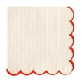 thumbnail image 1 of Valentine Pink Stripe Scallop Beverage Napkins  24 Ct | Cute Party Napkins for Valentine’s Events, 1 of 1