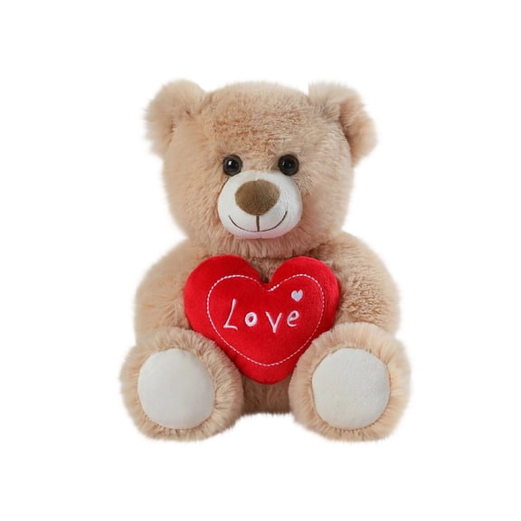 Valentine Plush & Small Teddy Bear with Red Heart, Cute Stuffed Dog/Bear Toy, Soft Huggable Gift for Couples, Symbol of Love, Perfect for Valentine's Day, Anniversary, Romantic Gift, 11.8 inch