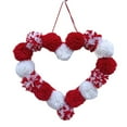 thumbnail image 1 of Valentine Pom Pom Heart Wreath,Wool Felt Pom Pom Wreath, Heart Felt Ball Garland, Door Hanger Wreath, Wall Mantel Decor, Anniversary Party Decoration, Handmade Pom Pom Wreath, 1 of 6