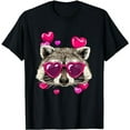 thumbnail image 1 of Valentine Raccoon Shirt Trash Panda Heart Raccoon Lover T-Shirt, 1 of 5