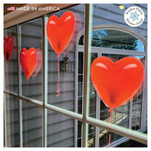 Valentine Red Heart Balloons Border