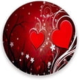 thumbnail image 1 of Valentine Red Heart Coaster, Drinks Round Absorbent Stone Set with Ceramic Stone and Cork Base, Tabletop Protection Mats and Cups Place for 4PCS Home Decor, 1 of 6
