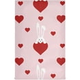 thumbnail image 1 of Valentine Red Hearts Dish Towels Set of 1, White Rabbit Washable Tea Towels Dishcloths Lint-Free 18x28 Inch Fast Drying for Home Kitchen Clean, 1 of 7