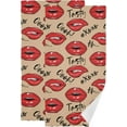 thumbnail image 1 of Valentine Red Lips 2 PCS Hand Towels for Bathroom, Sexy Women Kitchen Towel Ultra Soft and Absorbent Decorative Fingertip Face Bath Towels for Spa & Hotel, 28.3"x 14.4", 1 of 5