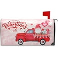 thumbnail image 1 of Valentine Red Truck Magnetic Mailbox Cover Heart Gnome Mailbox Covers Magnetic Mailbox Wraps Post Letter Box Cover Garden Standard Size 18 X 21 inch, 1 of 6