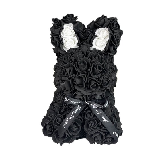 Valentine Rose Bunny Cuddle Foam Plush Simulation Eternal Flower Romantic Gift Birthday Decoration Home Desk Display Soft Plush Ornament Keepsake Gift Set Romantic Home Decor Table Display Accent