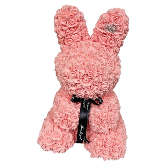 Valentine Rose Bunny Plush Foam Cuddle Simulation Eternal Flower Romantic Gift Birthday Home Decoration Desk Display Soft Companion Ornament Keepsake Gift Set Romantic Party Decor Home Display Accent