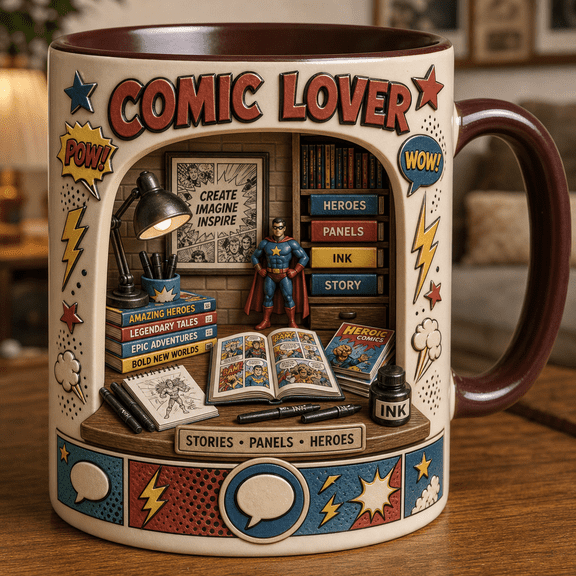 Valentine Rose Ceramic Mug Personalized Wife Gift, Stained Glass Hearts Coffee Cup