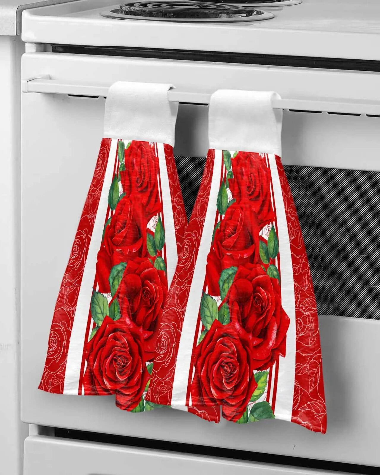 Valentine Rose Red Hand Towel Soft Microfiber Kitchen Wash Cloths ...