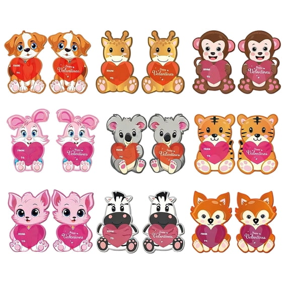 Valentine'S Candy Cards With Dome 18 Pcs Valentines Cards For Kids Classroom 2026 Diy Craft Holder Bulk Valentines Candy Exchange For Kids Classr