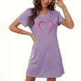 thumbnail image 1 of Valentine'S Day Bnwani Ladies Nightgowns Oversized Crew Neck Short Sleeve Printed Black Size S-XXL, 1 of 3