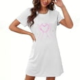 thumbnail image 1 of Valentine'S Day Bnwani Nightgown for Women Oversized Crew Neck Short Sleeve Printed Black Size S-XXL, 1 of 3