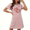 thumbnail image 1 of Valentine'S Day Bnwani Nightgowns Women Oversized Crew Neck Short Sleeve Printed Green Size S-XXL, 1 of 3