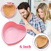 Valentine'S Day Cake Pan,Heart Shaped Cake Mold,Multi-Purpose 4 Inch 3D Heart Baking Mold,Silicone Non-Stick Easy Release For Romantic Dinner Round Love Heart-Shaped Layered Cake Pan