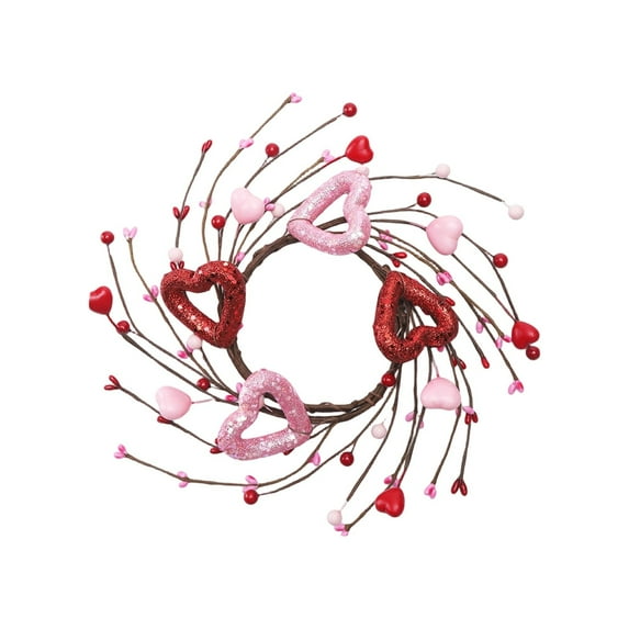 Valentine'S Day Candle Ring Floral Centerpiece With Greenery And Berry For Wreath Valentines Day Decorations