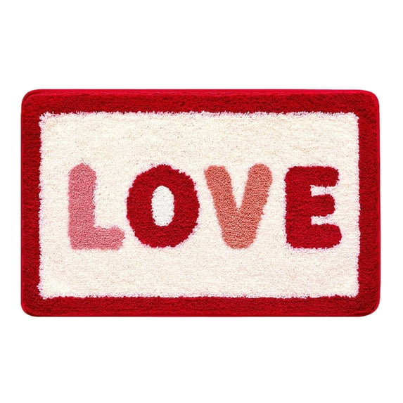 Valentine'S Day Carpet Valentine'S Day Bathroom Decoration Slip Bathroom Mat Red Bathroom Decoration Washable Heart Shaped Floor And Door Mat Welcome Carpet 15.75''X23.62'' Valentines Day Decorations