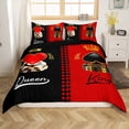 thumbnail image 1 of Valentine'S Day Couple Bedding Set Full,King And Queen Crown Comforter Cover For Adults Women Men,Black Red Gold His Hers Duvet Cover Lover Romantic Bed Set For Husband Wife（No Comforter）, 1 of 5