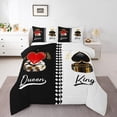 thumbnail image 1 of Valentine'S Day Couple Comforter Set King,King And Queen Crown Bedding Set For Adults Women Men,Red Black White His Hers Down Comforter Lover Romantic Quilt Set For Husband Wife, 1 of 7