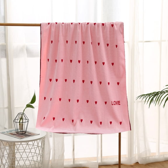 Valentine'S Day Decor, Couple Bath Towel Soft And Absorbent Without Fading And Shedding Love Beach Towel Bath Home Valentine's Day Gift 70x140cm