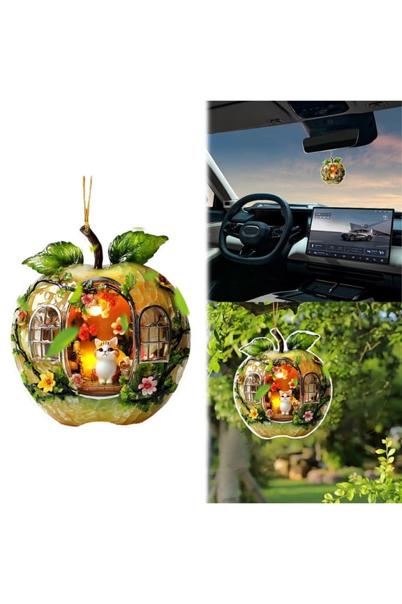 Valentine'S Day Decoration,Hanging Ornaments,New Valentine'S Day Cat House 2D Flat Acrylic Car Accessory Bag Gift Pendant. Backpack Key Chain Window Tree Family Holiday Decorations