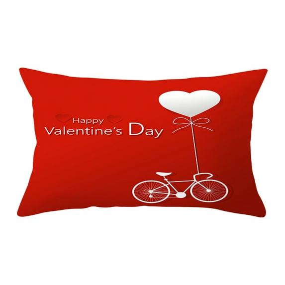 Valentine'S Day Decoration, Valentine Linen Pillow Case with Red Heart Love You More for Large Couch Sofa Home Indoor Outdoor Holiday