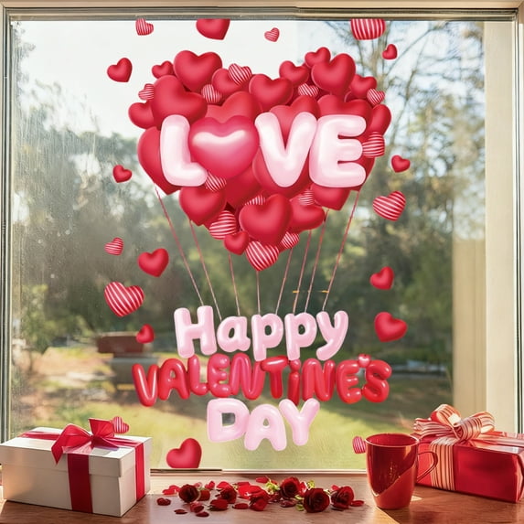 Valentine‘S Day Decorative Stickers For Sweet Gift Boxes And Window Displays, Shopping Mall Display Window Decals For Retail Holiday Promotion And Decor