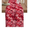 thumbnail image 1 of Valentine'S Day Flower And Rose Table Runner Kitchen Decoration Table Cover Wedding Party Tablecloth 4/6pcs Placemats, 1 of 5