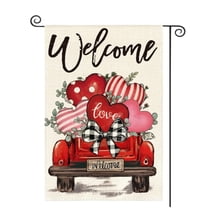Valentine'S Day Garden Flag Outdoor Dating Party Decoration Flag Print Door Welcome Flag Flags_ Banners & Accessories Valentines Day Decorations