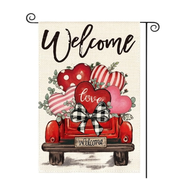 Valentine'S Day Garden Flag Outdoor Dating Party Decoration Flag Print Door Welcome Flag Flags_ Banners & Accessories Valentines Day Decorations