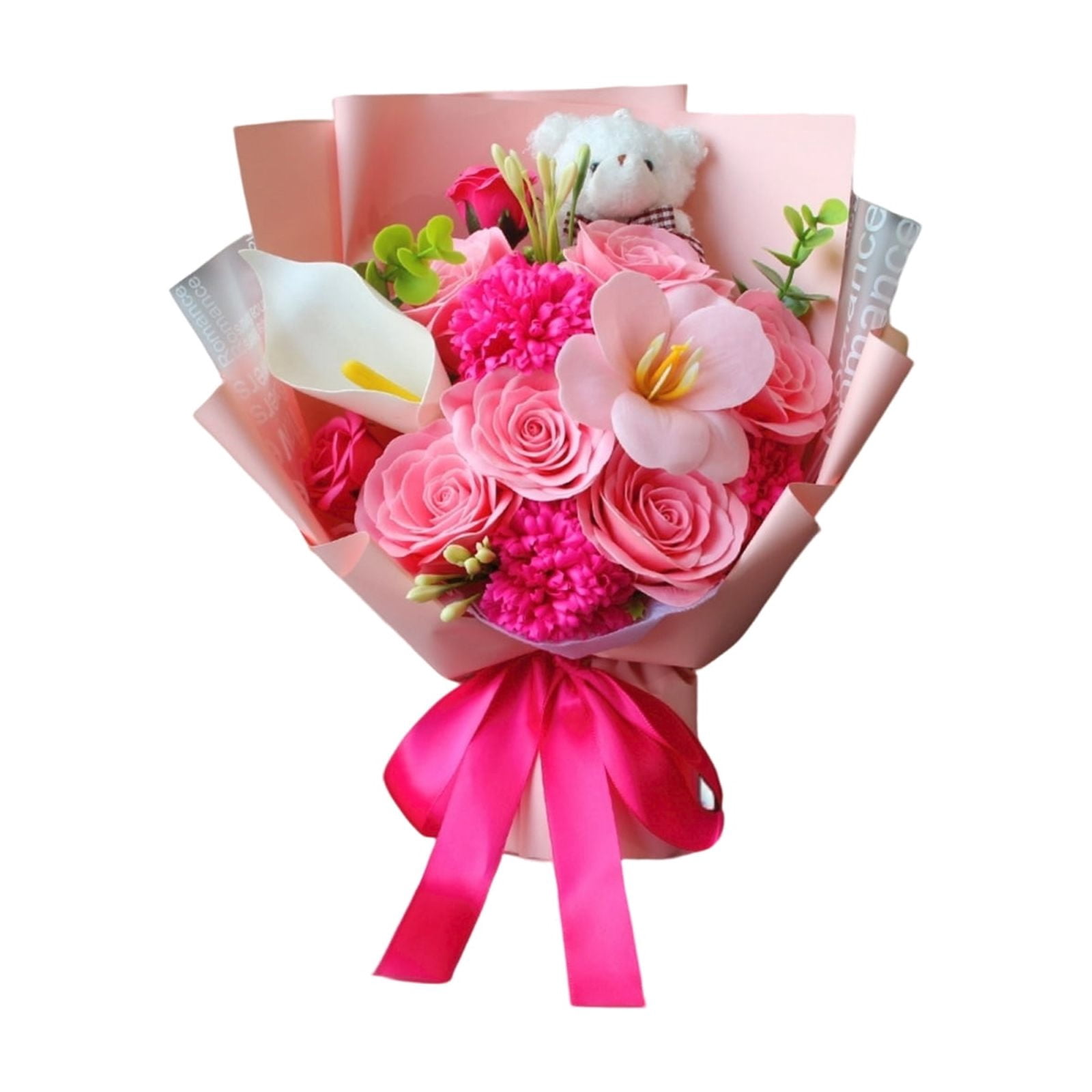 Valentine'S Day Gift For Girlfriend Rose Scented Soap Flower Bouquet Pink Luxurious Fragrant Present Combining Realistic Roses Lasting Romantic Surprise