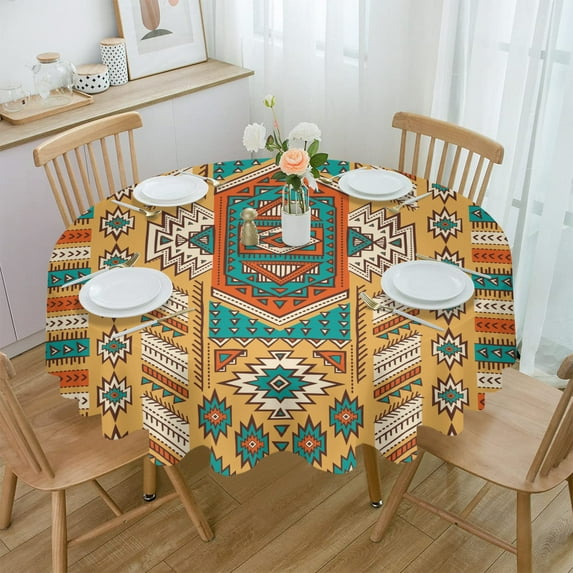 Christmas Farm Garland Stripes Round Tablecloth Waterproof Wedding Decor Table Cover Christmas Party Decorative Tablecloth