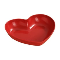 Valentine'S Day Heart Shaped Plates， 2-Pack Red Plastic Dessert Plates For Cake， Snack， Fruit， Appetizer， Romantic Dinner Party Serving Tray， Decorative Celebration Tableware Set For Couples Gift