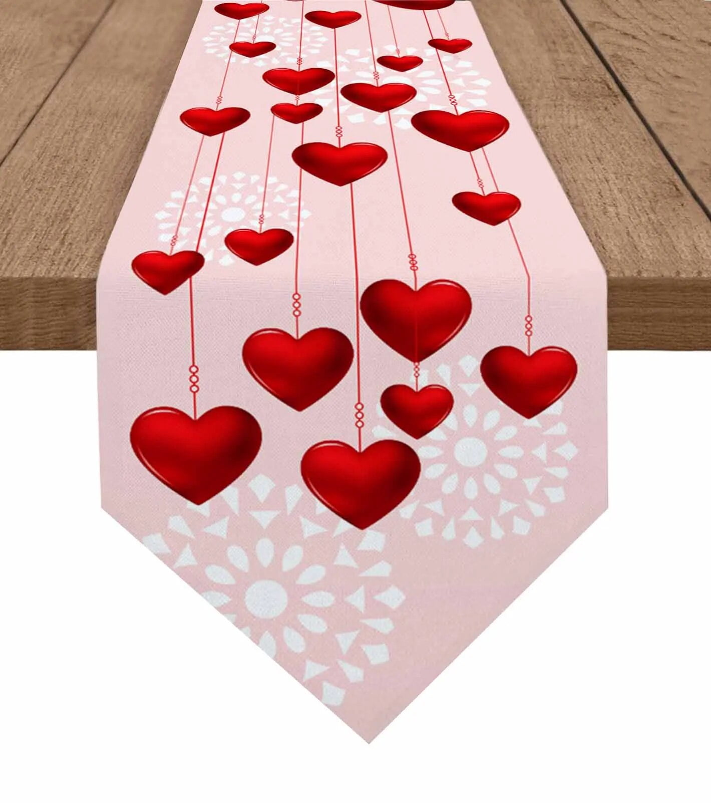 Valentine'S Day Hearts Decoration Table Runner Wedding Party Dining