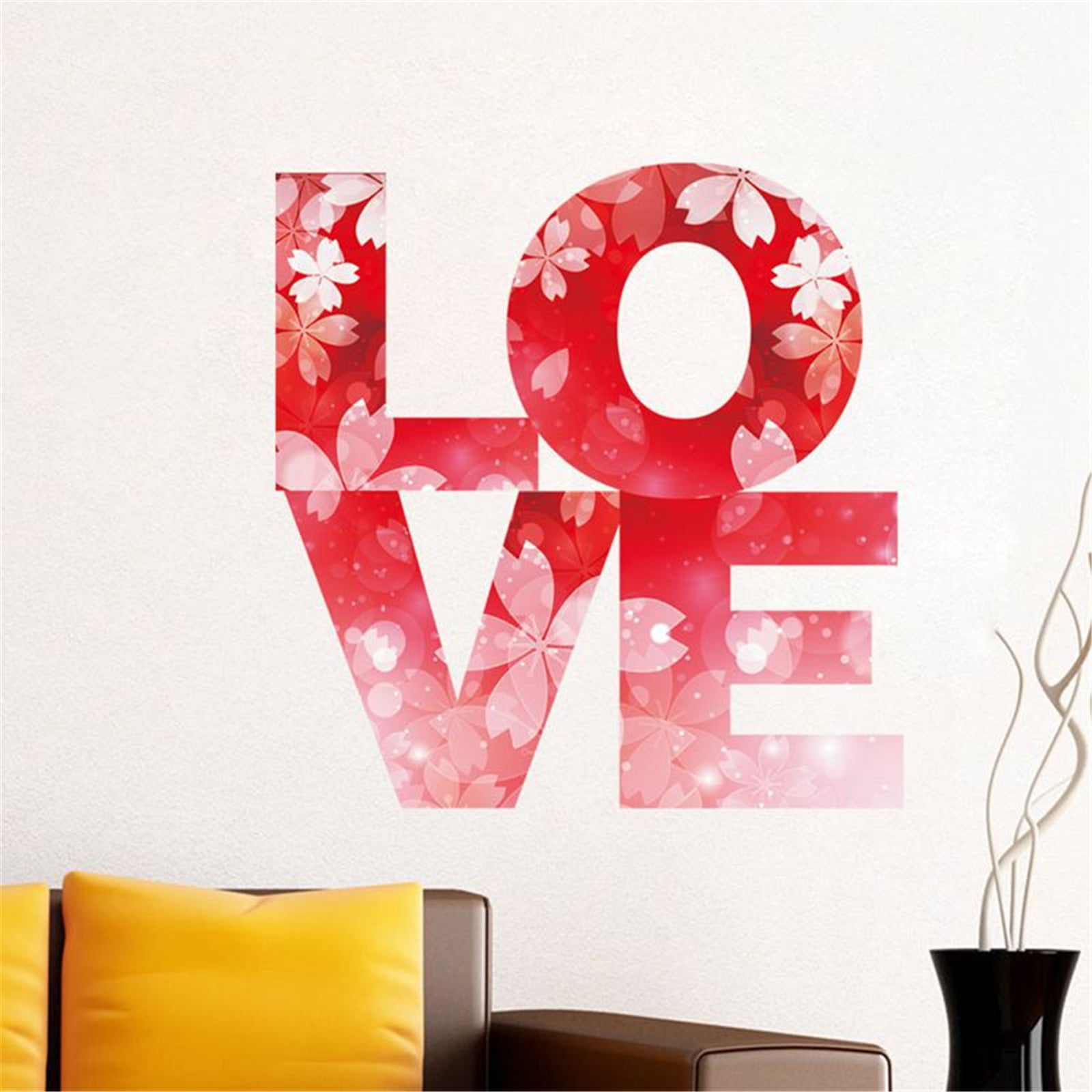 Valentine'S Day Love Wall Stickers Bedroom SelfAdhesive Removable Stickers Wall Design Star