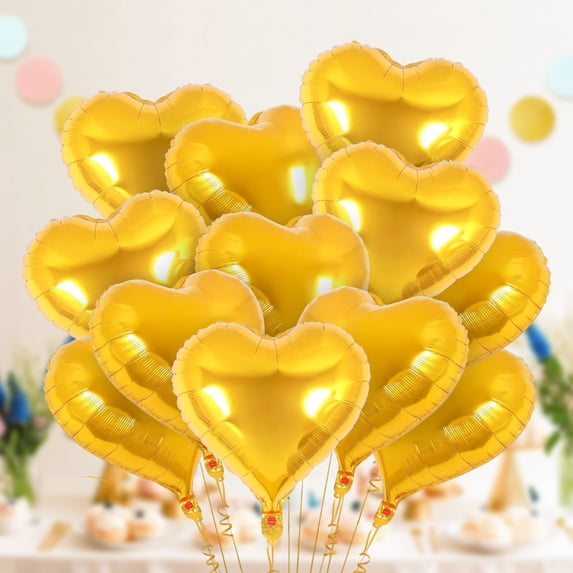 Valentine'S Day Party Supplies, 10 Pcs Heart Shape Foil Balloons for Valentine Birthday Wedding Engagement Baby Shower Valentine Day Decorations